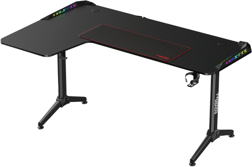 Twisted Minds WARRIOR L Shaped Gaming Desk RGB Left - Black - TM-Y-LB-RGB