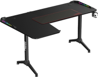 Twisted Minds WARRIOR L Shaped Gaming Desk RGB Left Black - TM-Y-LB-RGB