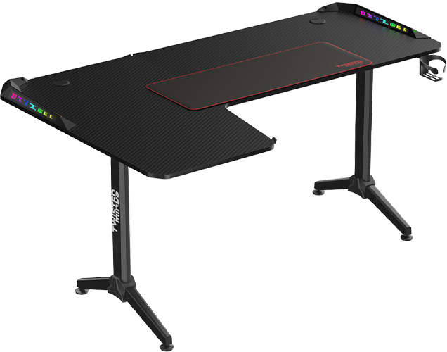 Twisted Minds WARRIOR L Shaped Gaming Desk RGB Left Black - TM-Y-LB-RGB