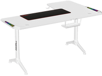 Twisted Minds WARRIOR L Shaped Gaming Desk RGB Left White - TM-Y-LW-RGB
