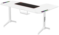 Twisted Minds WARRIOR L Shaped Gaming Desk RGB Left White - TM-Y-LW-RGB