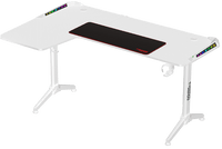 Twisted Minds WARRIOR L Shaped Gaming Desk RGB Left White - TM-Y-LW-RGB