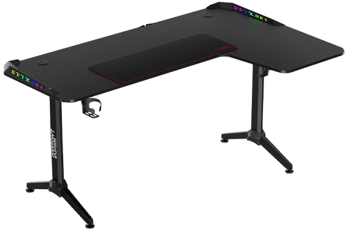 Twisted Minds WARRIOR L Shaped Gaming Desk RGB Right - Black - TM-Y-RB-RGB