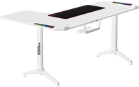 Twisted Minds WARRIOR L Shaped Gaming Desk RGB Right White - TM-Y-RW-RGB