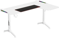 Twisted Minds WARRIOR L Shaped Gaming Desk RGB Right White - TM-Y-RW-RGB