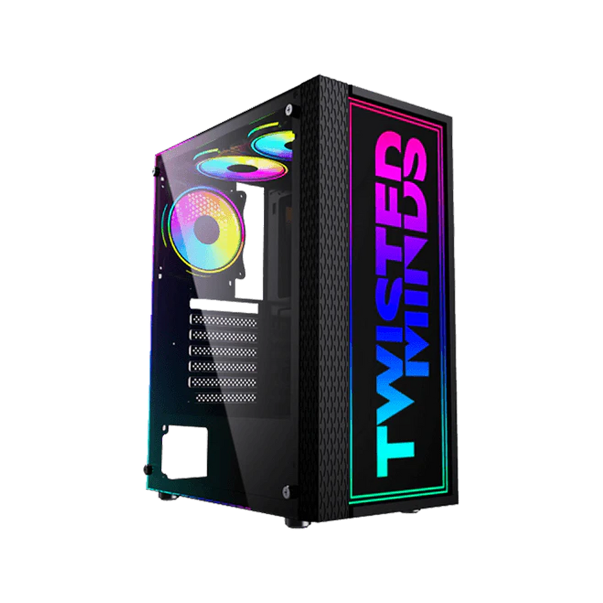 Twisted Minds Trinity-03 Tempered Glass Mid Tower Gaming Case - Black - TM09-05-L