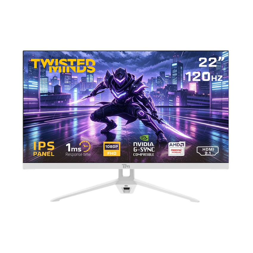 Twisted Minds 22” FHD, 120HZ, 1MS, IPS HDMI 2.1 Gaming Monitor - TM22FHD120IPS-W