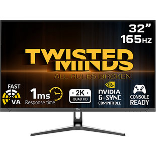 Twisted Minds Eclipse Series Curve 32" QHD, 165HZ, 1ms, Fast VA Gaming Monitor - TM32QHD165VA