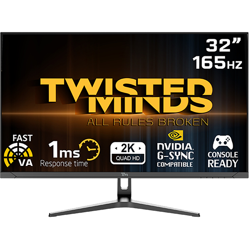 Twisted Minds Eclipse Series Curve 32" QHD, 165HZ, 1ms, Fast VA Gaming Monitor - TM32QHD165VA