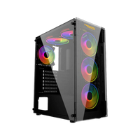 Twisted Minds Manic Shooter-03 Tempered Glass Mid Tower Gaming Case - Black - TM350-18