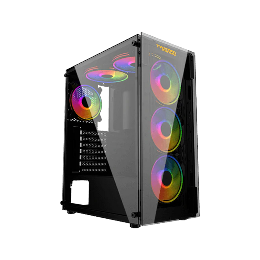 Twisted Minds Manic Shooter-03 Tempered Glass Mid Tower Gaming Case - Black - TM350-18