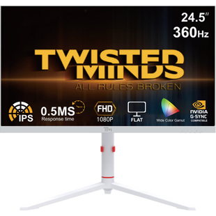 Twisted Minds Artic Pro Series 24" FHD Gaming Monitor - 360H - White - TMA24FHD360IPS