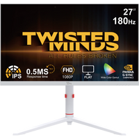 Twisted Minds Frost Series 27" FHD - 180HZ 0.5MS Fast IPS HDMI 2.1 Gaming Monitor - White